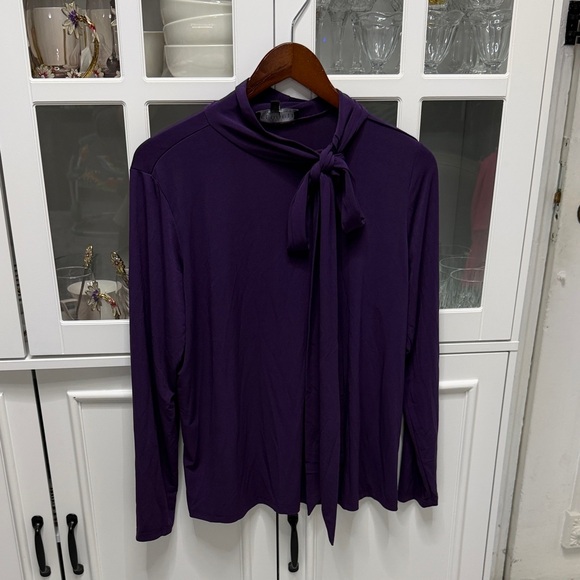 Eloquii Deep Purple Women's Blouse with Tie Detail - Picture 1 of 2